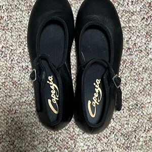 Capezio Black Tap Shoes Women’s 6.5 M Leather Upper w/ Taps